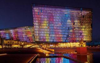 Harpa Conference Centre at night