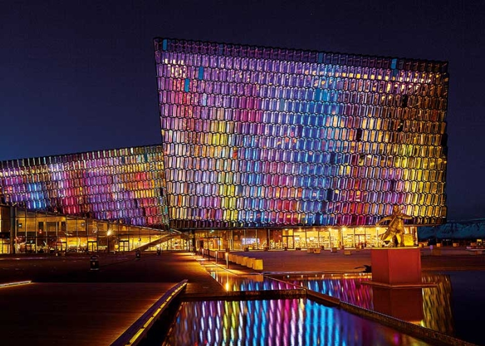 Harpa Conference Centre at night